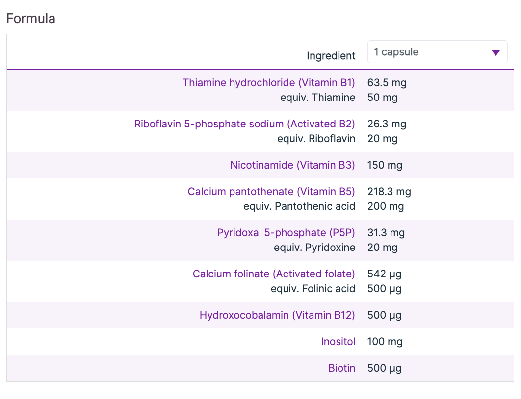 BioActive B-Complex 60c High-Potency active B-vitamin complex (Hypoallergenic)