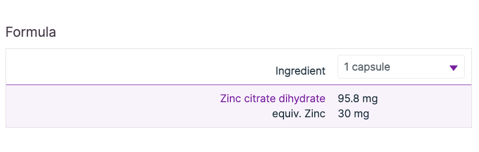 Zinc Citrate 90c
