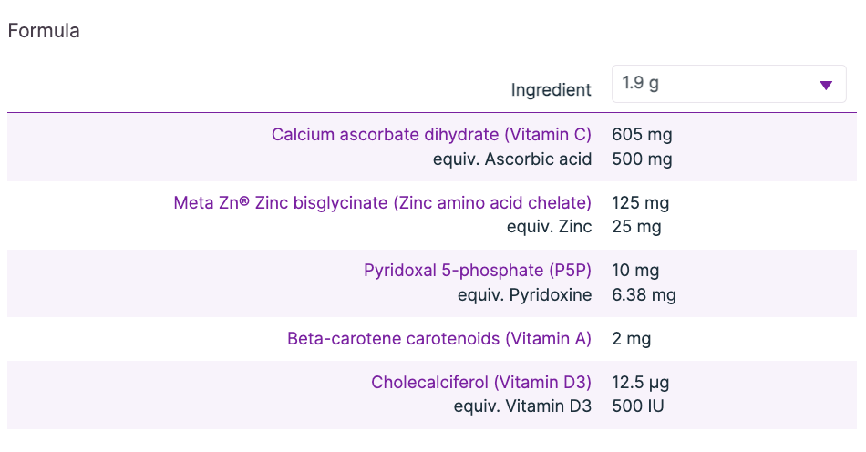 Meta Zinc with Vitamin C